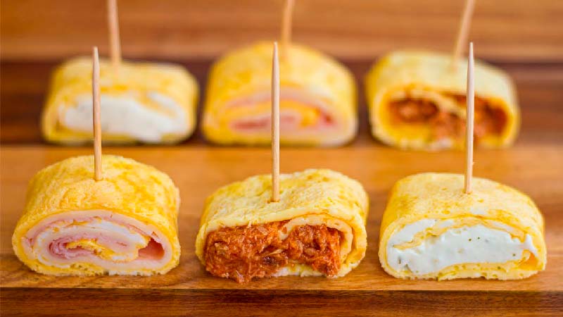 rollitos de tortilla para niños